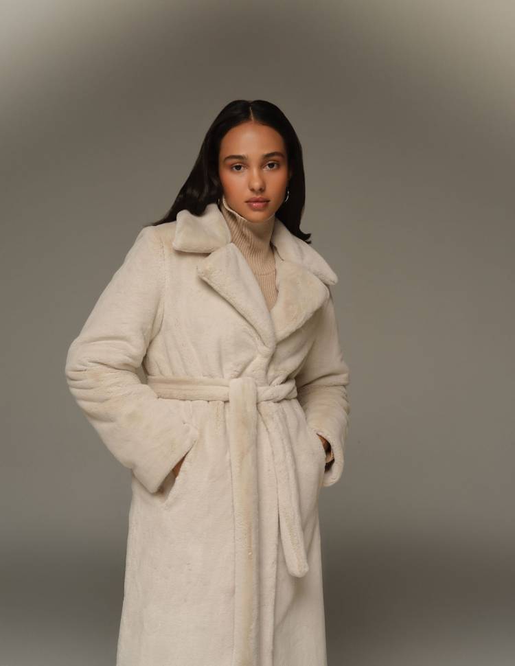 Шуба з еко-хутра Strong Світло Бежева