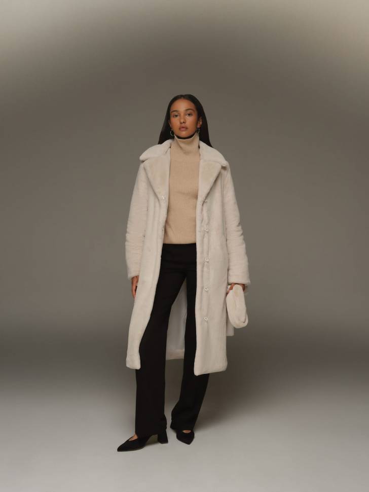 Шуба з еко-хутра Strong Світло Бежева