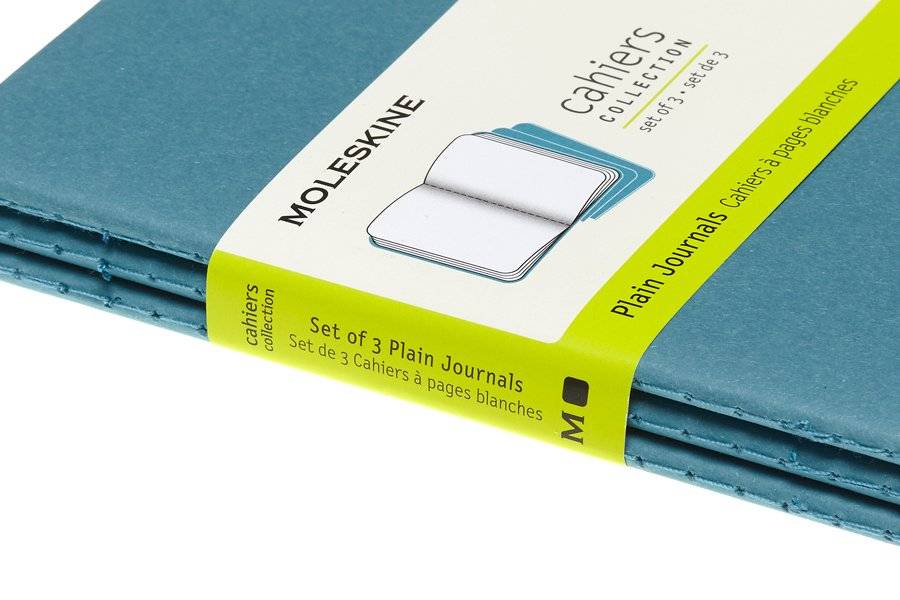 Кишеньковий Блокнот Moleskine Cahier (3 шт) Чисті Листи Живий Блакитний