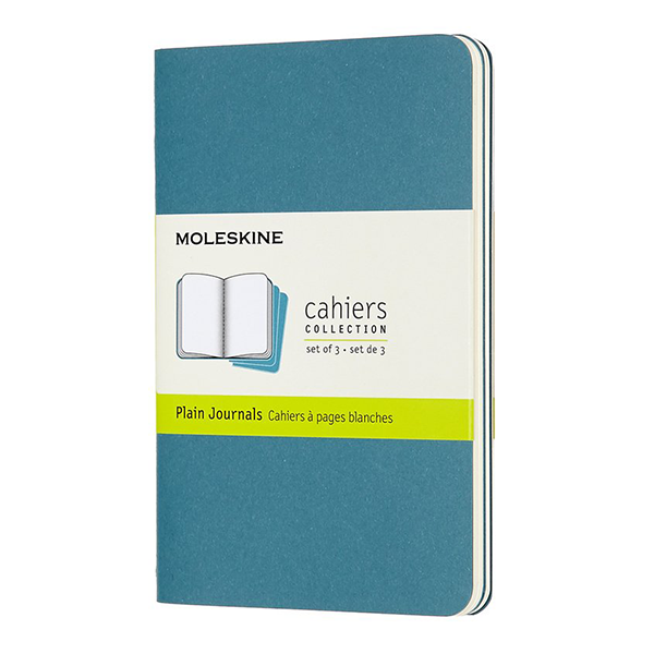 Карманный Блокнот Moleskine Cahier (3 шт) Чистые Листы Живой Голубой