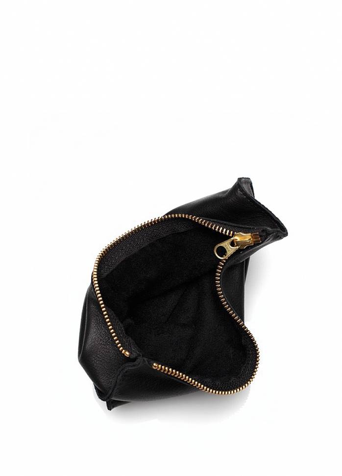 Шкіряна косметичка Poolparty Чорна