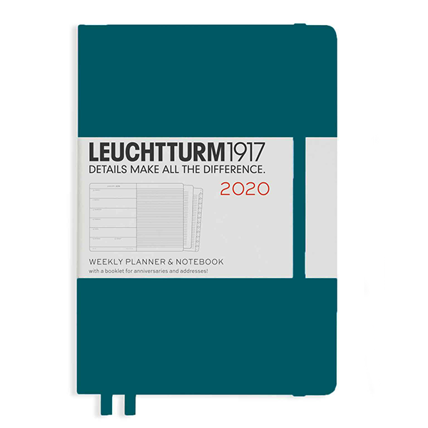 Средний Еженедельник с заметками Leuchtturm1917 Тихоокеанский зеленый 2020 (359884)