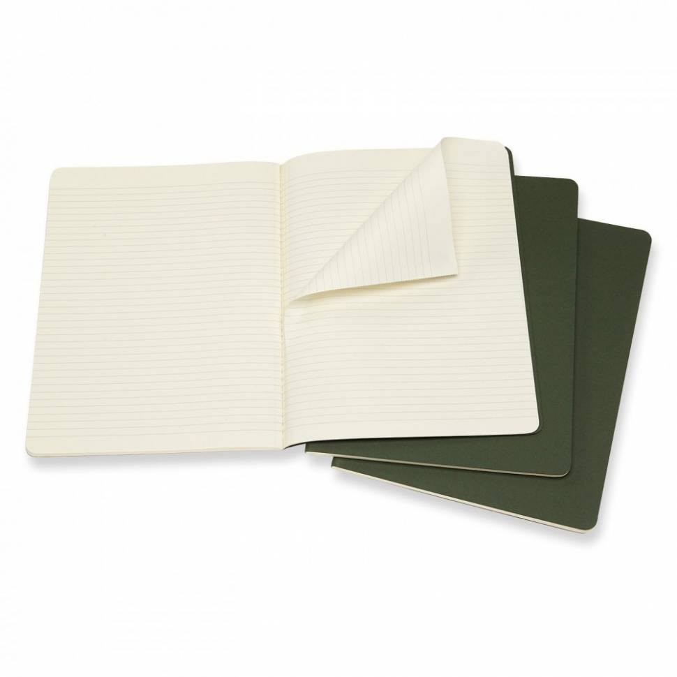 Набор тетрадей Moleskine Cahier (3шт) A4 зеленый Линия