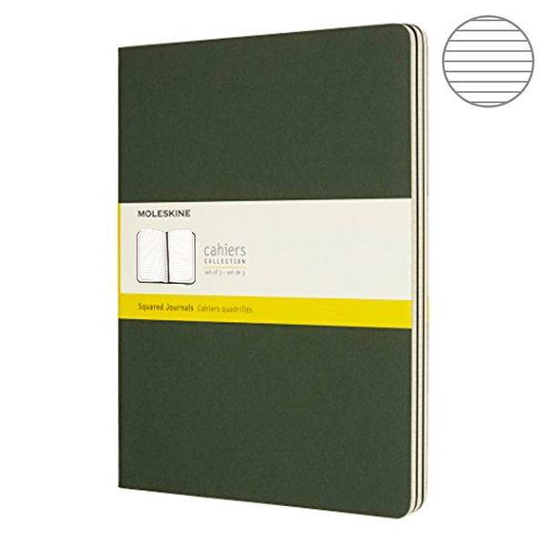 Набор тетрадей Moleskine Cahier (3шт) A4 зеленый Линия