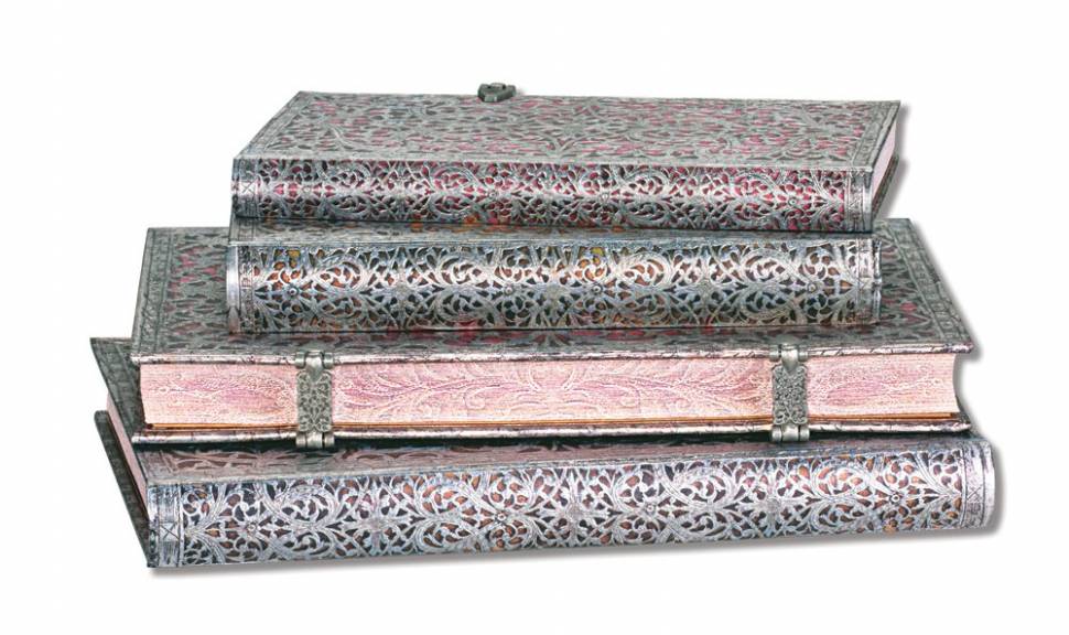 Кишеньковий блокнот Paperblanks Срібна філігрань Рожевий Чисті аркуші