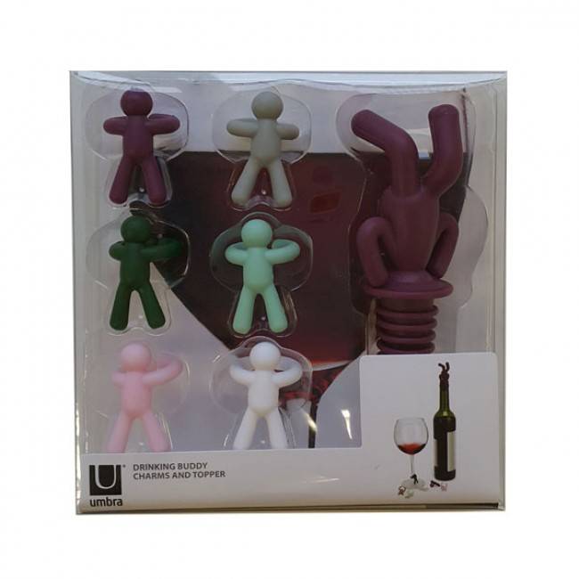 Набор маркеров для бокалов и стоппер для бутылок UMBRA Drinking Buddy