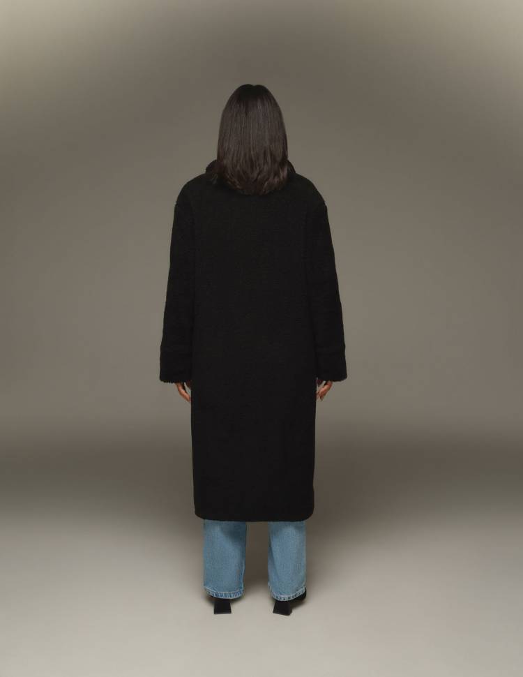 Длинная шуба из эко-меха Scarlett Черная