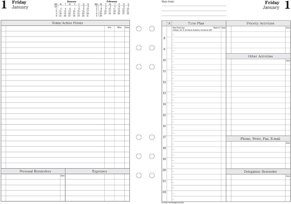 Комплект датувати Бланків Time Management Огляд Дня A5 White на 2021 рік