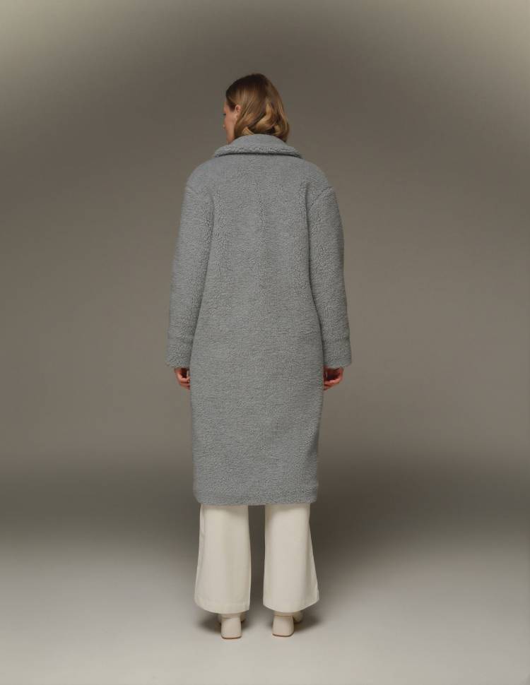 Довга шуба з еко-хутра Scarlett Сіра