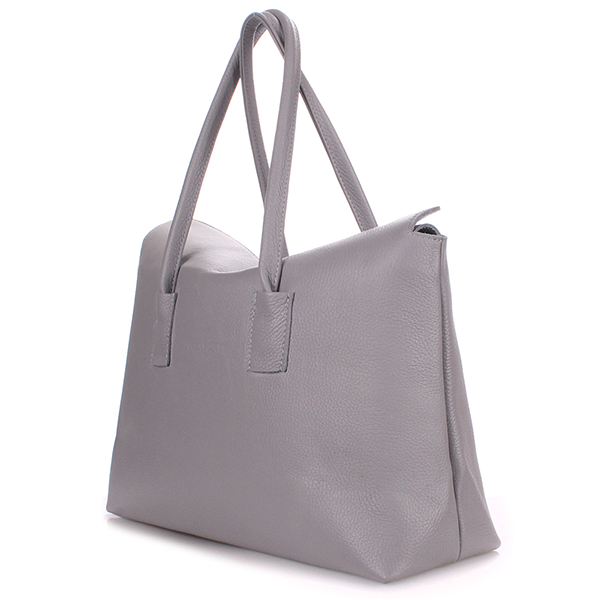 Шкіряна жіноча сумка Poolparty Sense Сіра