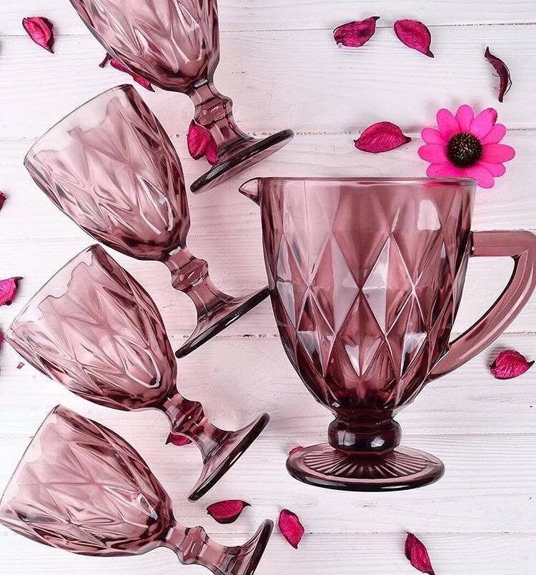 Набор 6 бокалов + кувшин 1л Изумруд