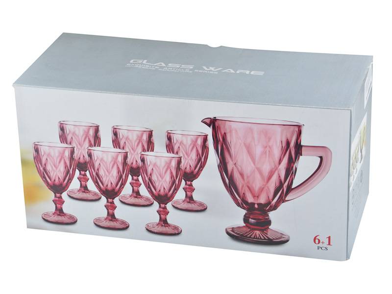 Набор 6 бокалов + кувшин 1л Изумруд