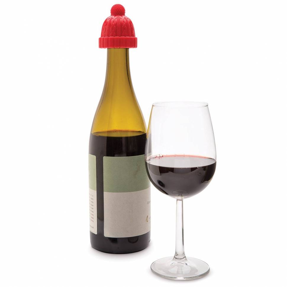 Набор стопперов для бутылок Monkey Business Beanie Красный/Серый