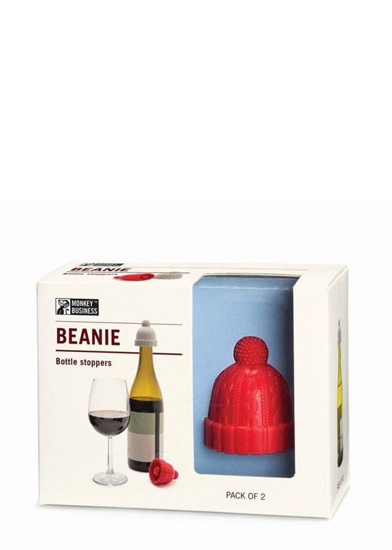 Набор стопперов для бутылок Monkey Business Beanie Красный/Серый