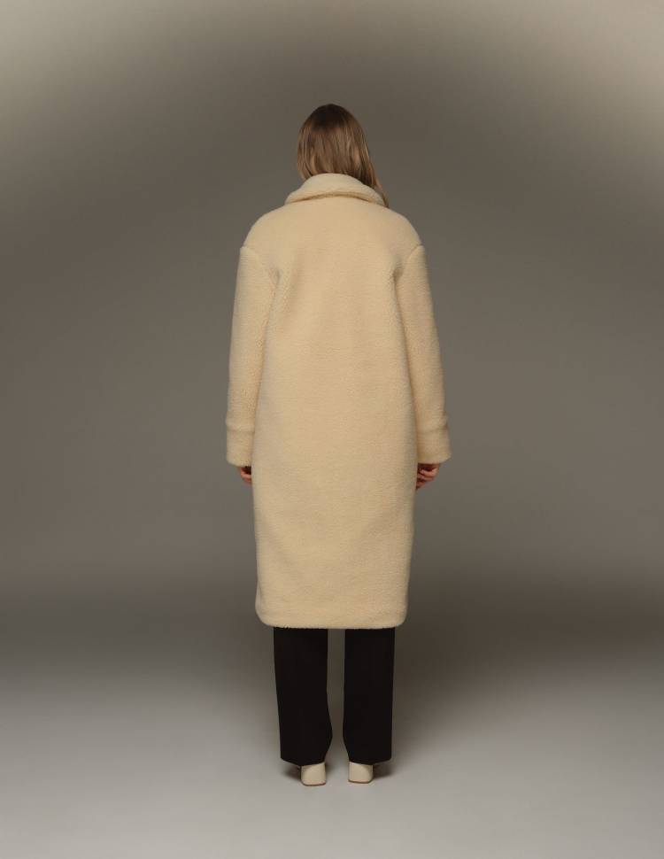 Довга шуба з еко-хутра Scarlett Айворі