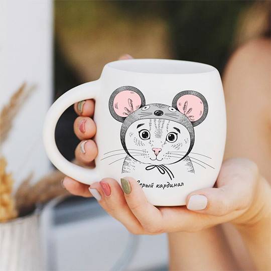 Чашка Orner Серый Кардинал