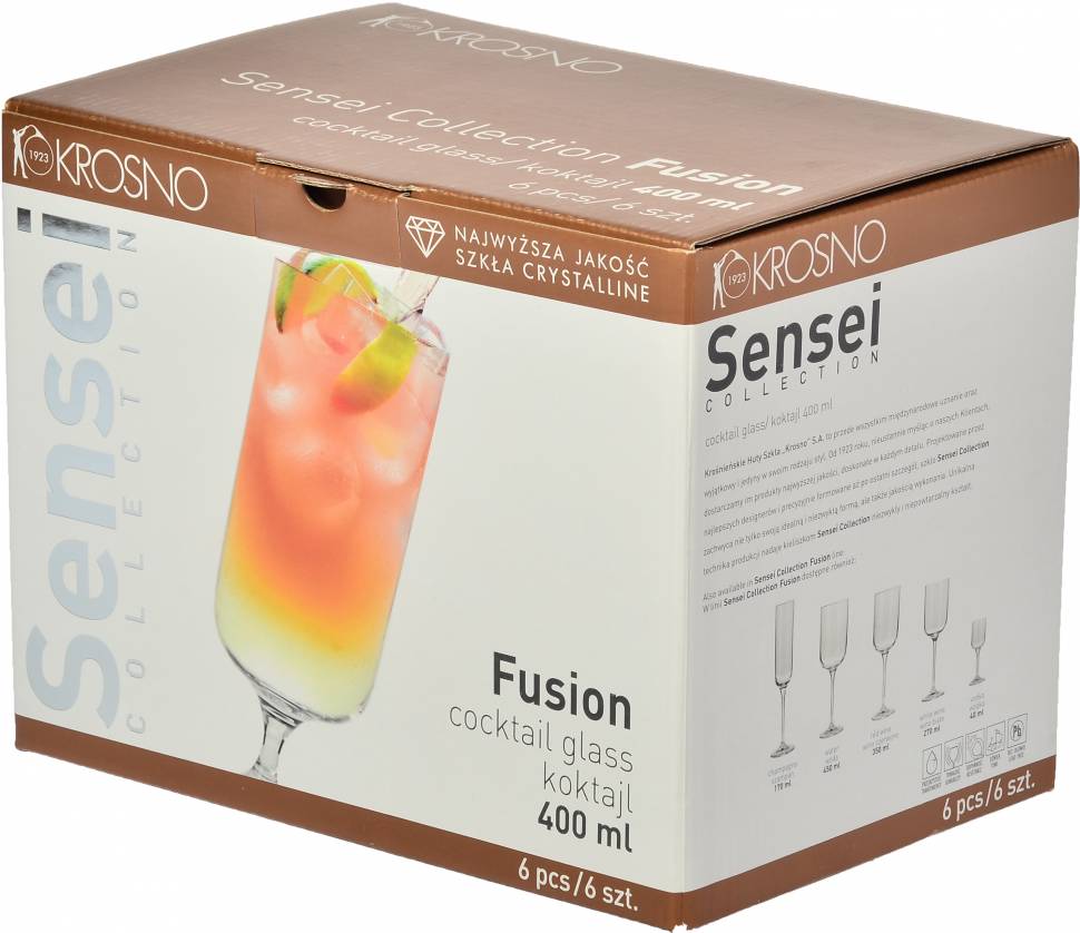 Набор Бокалов для коктейлей Krosno Sensei 400 мл 6 шт