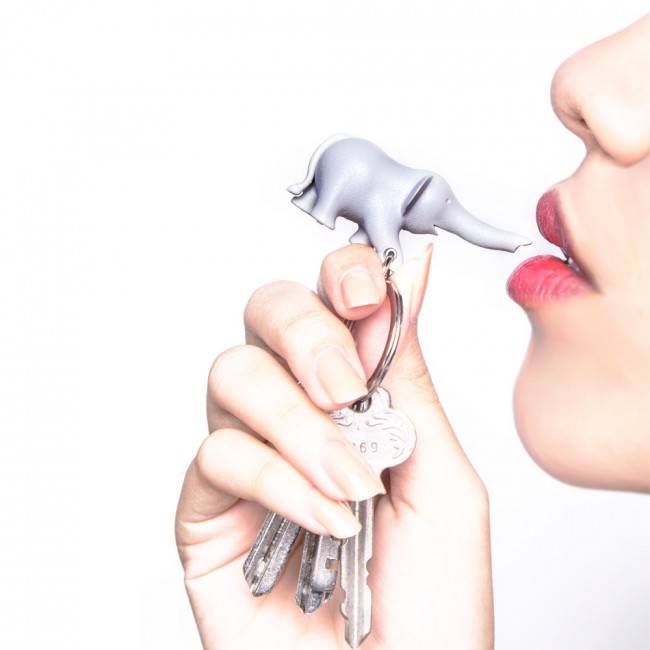 Ключница настенная и брелки для ключей Qualy Duo Elephant