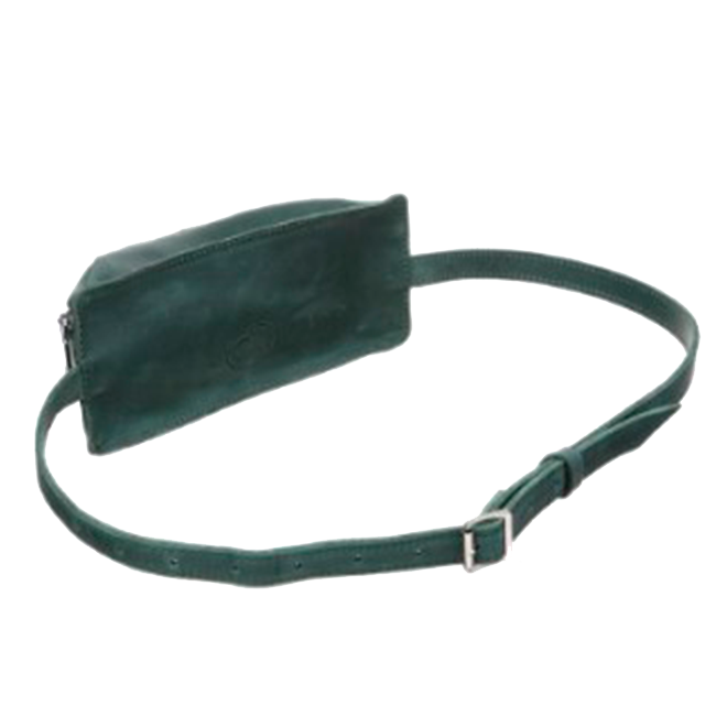 Шкіряна жіноча сумка на пояс Dekey Смарагдова