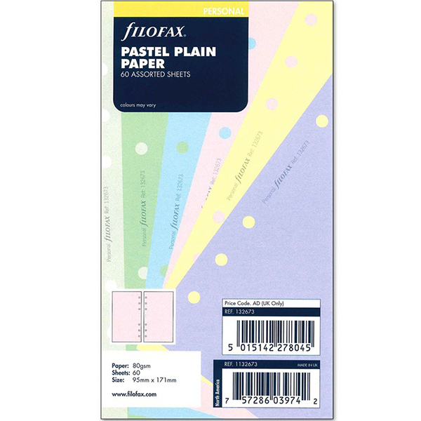 Бланки Чисті аркуші Filofax Personal Pastel (132673)