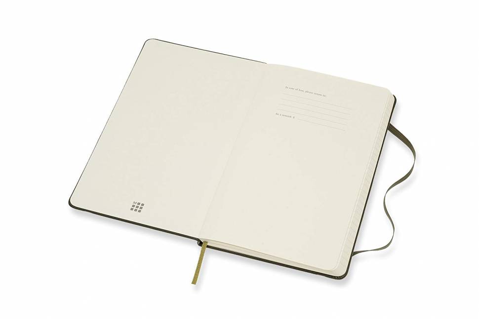 Блокнот Moleskine Leather Средний Темно-Зеленый с Коробкой
