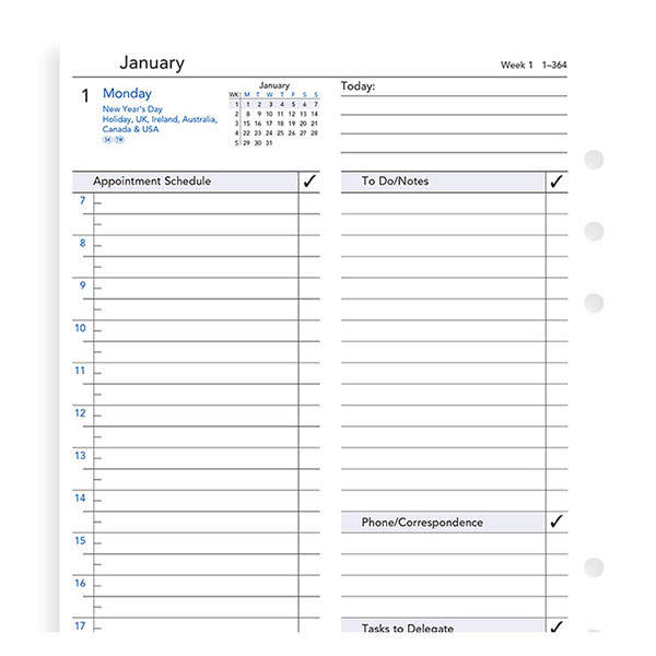 Комплект Датированных Бланков День на странице Бизнес A5 white на 2021 год