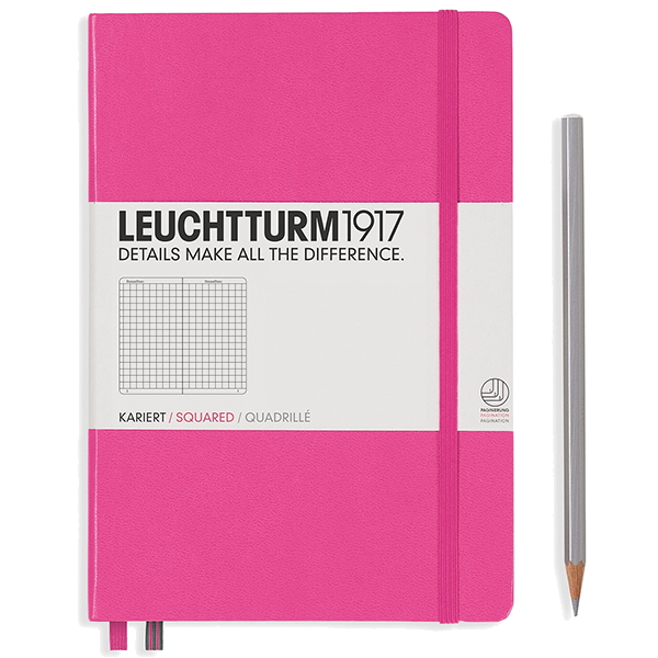 Блокнот Leuchtturm1917 Средний Розовый (new) Клетка (348110)