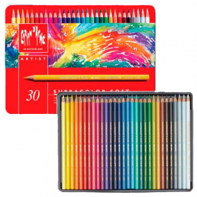 Набір акварельних олівців Caran d&#39;Ache Supracolor Метал. бокс 30 кольорів