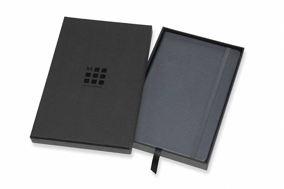 Блокнот Moleskine Leather Средний Темно-Синий с Коробкой