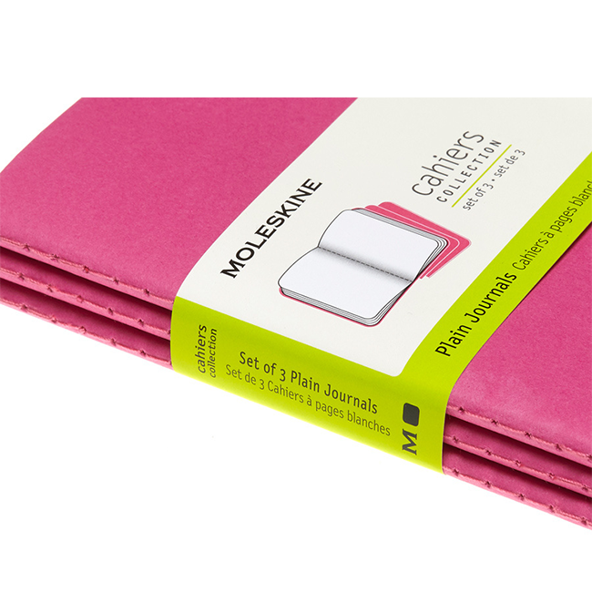 Середній Блокнот Moleskine Cahier (3 шт) Чисті Листи Кінетичний Рожевий