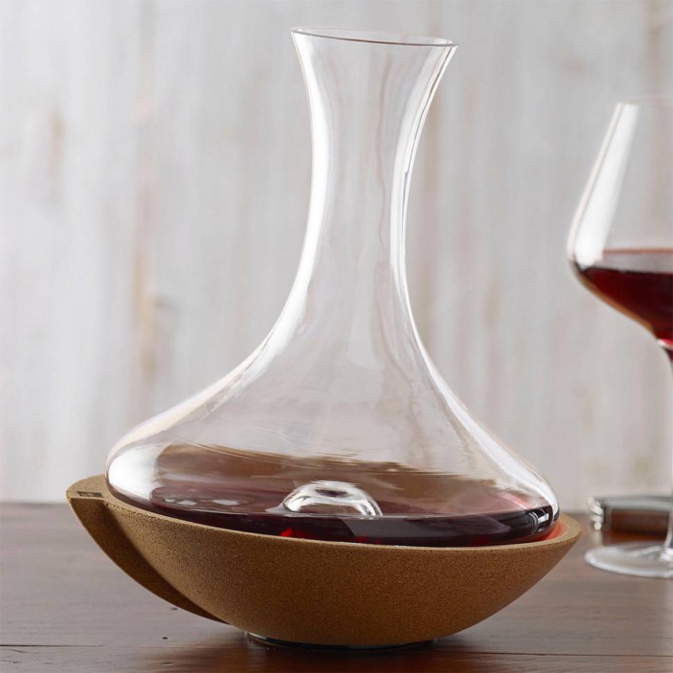 Декантер для вина c корковой подставкой Swirling Carafe 750 мл