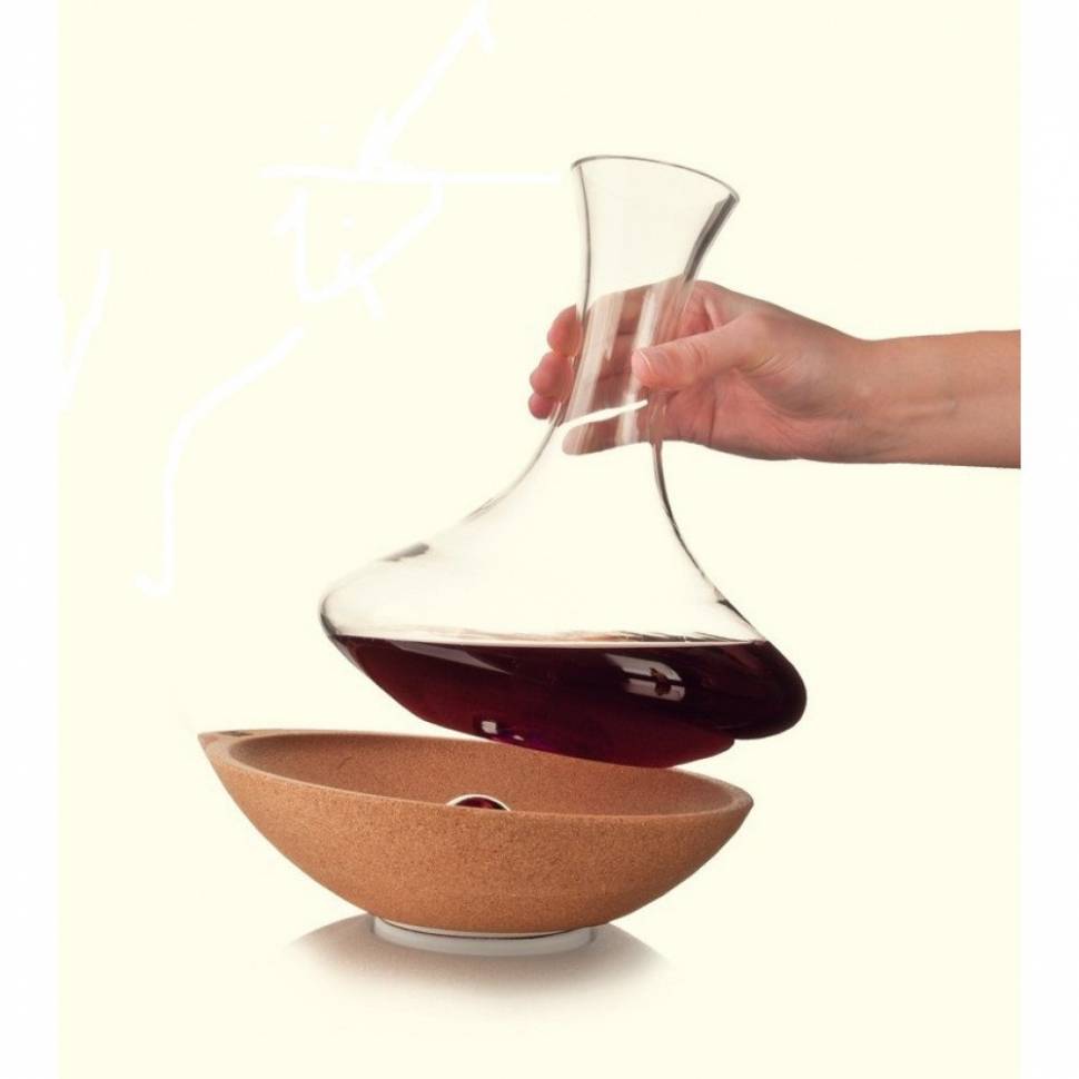 Декантер для вина c корковой подставкой Swirling Carafe 750 мл