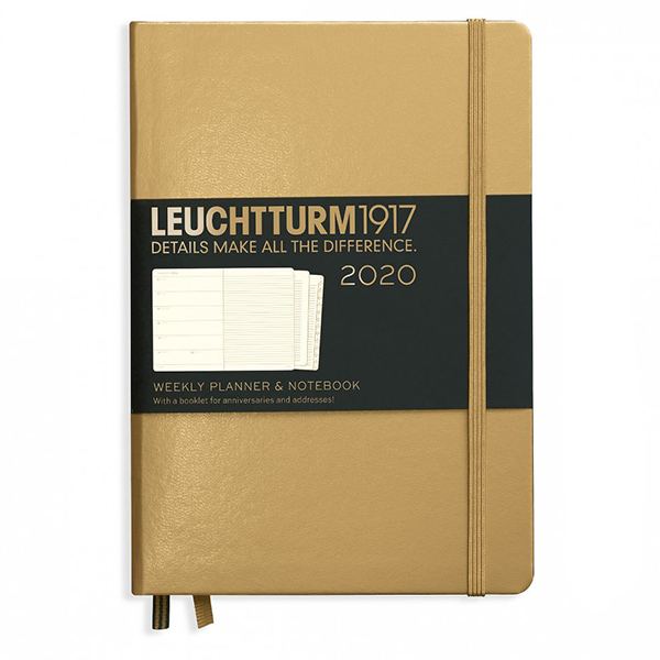 Средний Еженедельник с заметками Leuchtturm1917 Metallic Edition Золотой 2020 (359891)