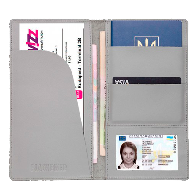 Тревел кейс из кожи Black Brier Серый