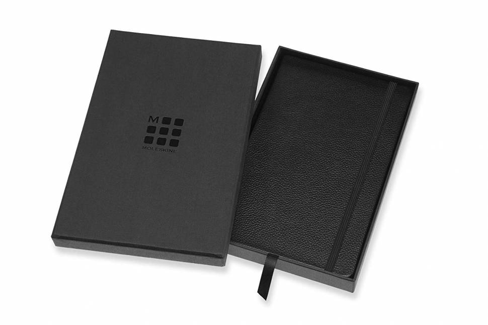 Блокнот Moleskine Leather Средний Черный с Коробкой