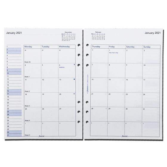 Комплект Датированных Бланков Обзор Месяца A5 white на 2021 год