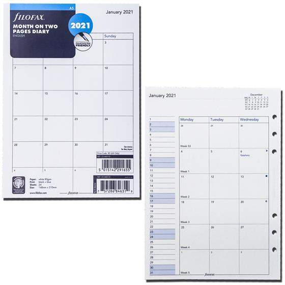 Комплект Датированных Бланков Обзор Месяца A5 white на 2021 год