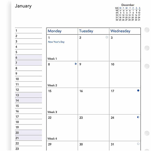 Комплект Датированных Бланков Обзор Месяца A5 white на 2021 год