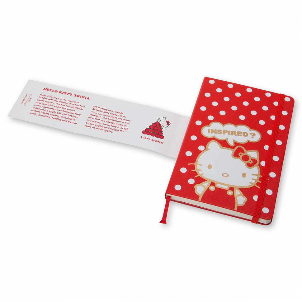 Средний блокнот Moleskine Hello Kitty Красный Чистые Листы