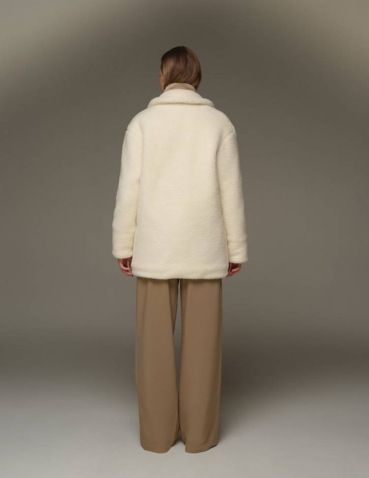 Шуба з еко-хутра Stella Молочна