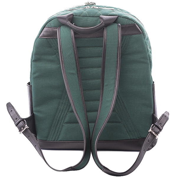 Рюкзак из экокожи и ткани School Yana Belyaeva стеганый Зеленый