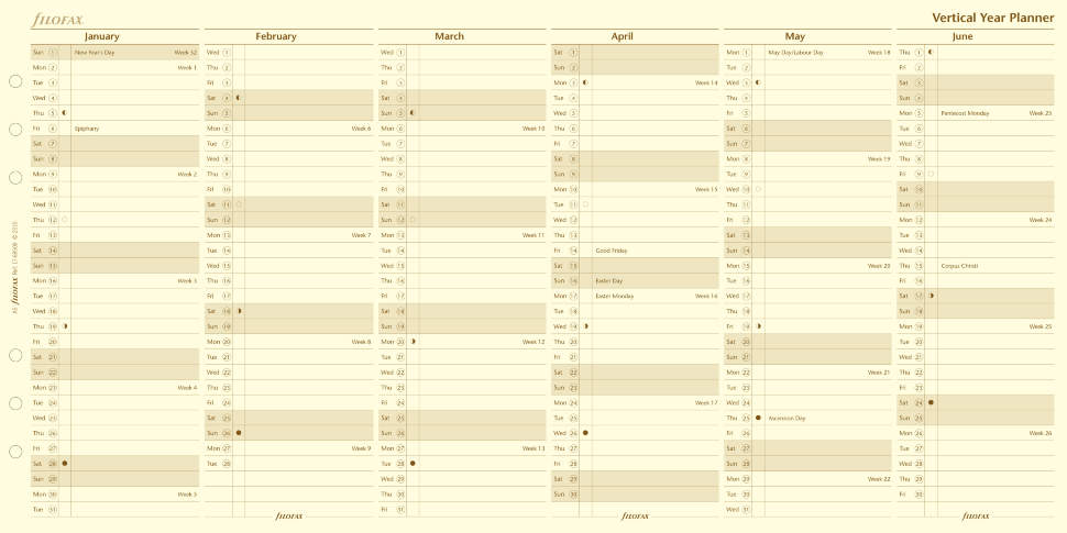 Комплект Датированных Бланков Обзор Года Вертикальный A5 Сotton Сream на 2021 год