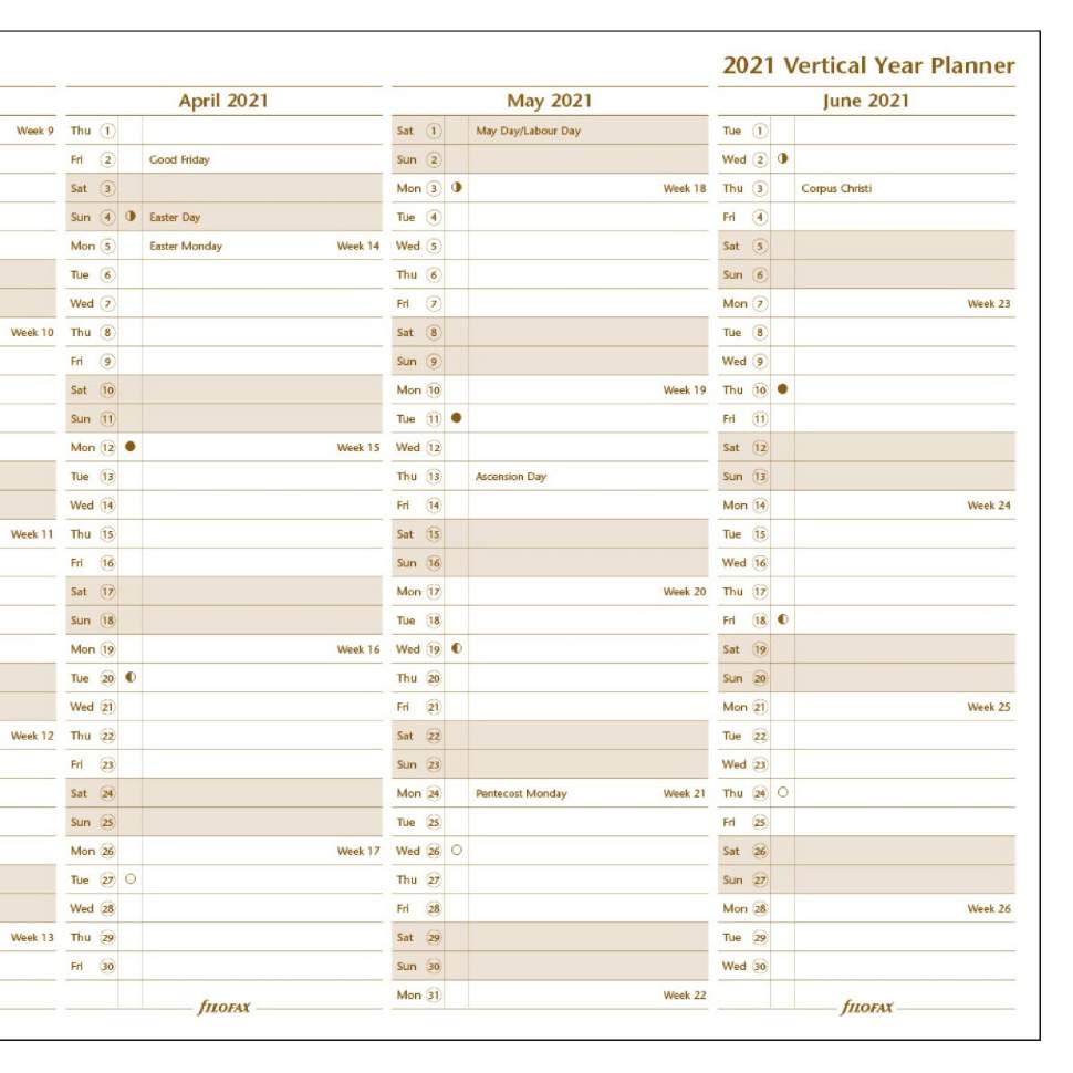 Комплект Датированных Бланков Обзор Года Вертикальный A5 Сotton Сream на 2021 год