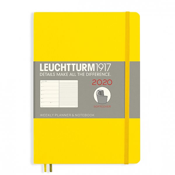 Средний Еженедельник с заметками Leuchtturm1917 Мягкая обложка Лимонный 2020 (359951)