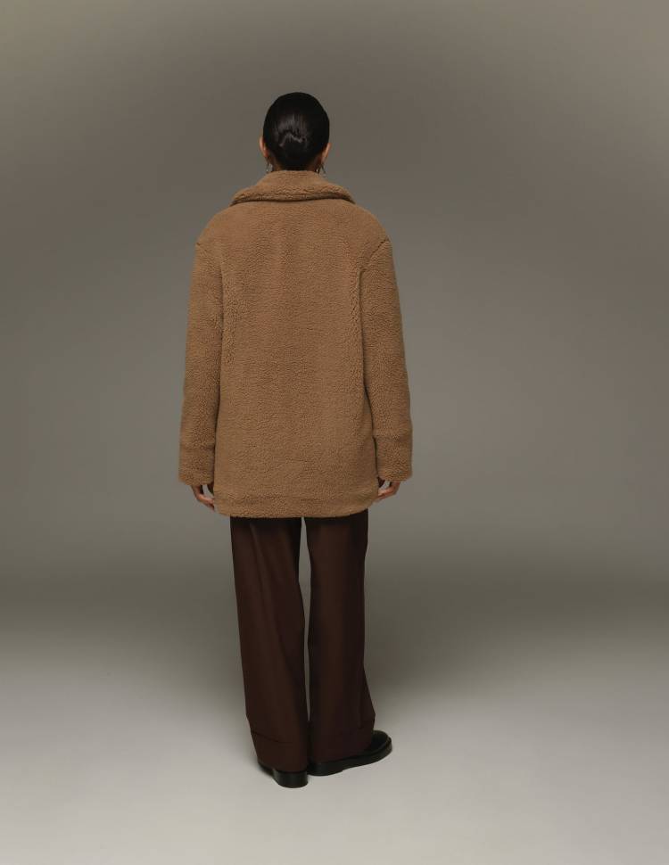 Шуба з еко-хутра Stella Коричнева