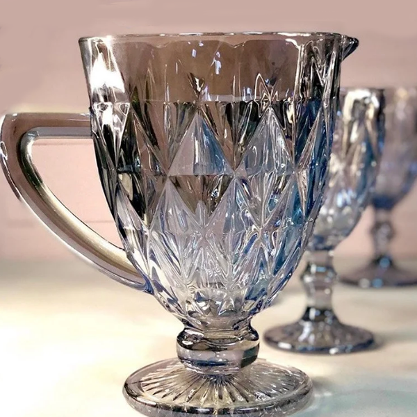 Набор 6 бокалов + кувшин 1л Зеркальный Изумруд