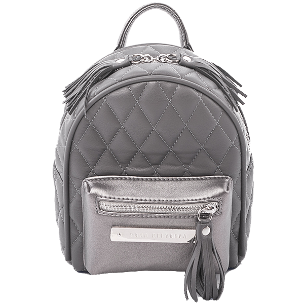 Рюкзак з екокожі Mini Yana Belyaeva стьобаний Сірий