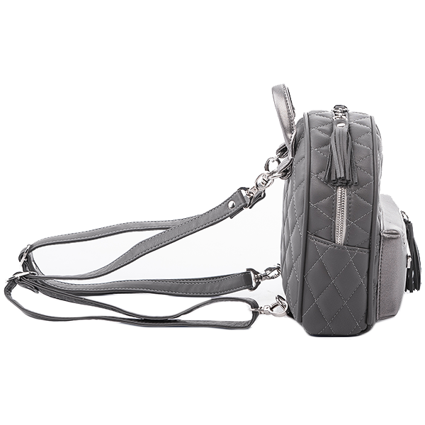 Рюкзак з екокожі Mini Yana Belyaeva стьобаний Сірий