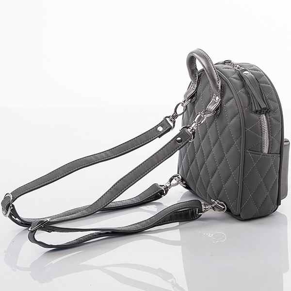 Рюкзак з екокожі Mini Yana Belyaeva стьобаний Сірий