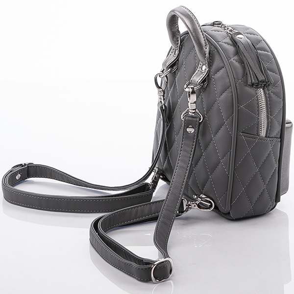 Рюкзак з екокожі Mini Yana Belyaeva стьобаний Сірий